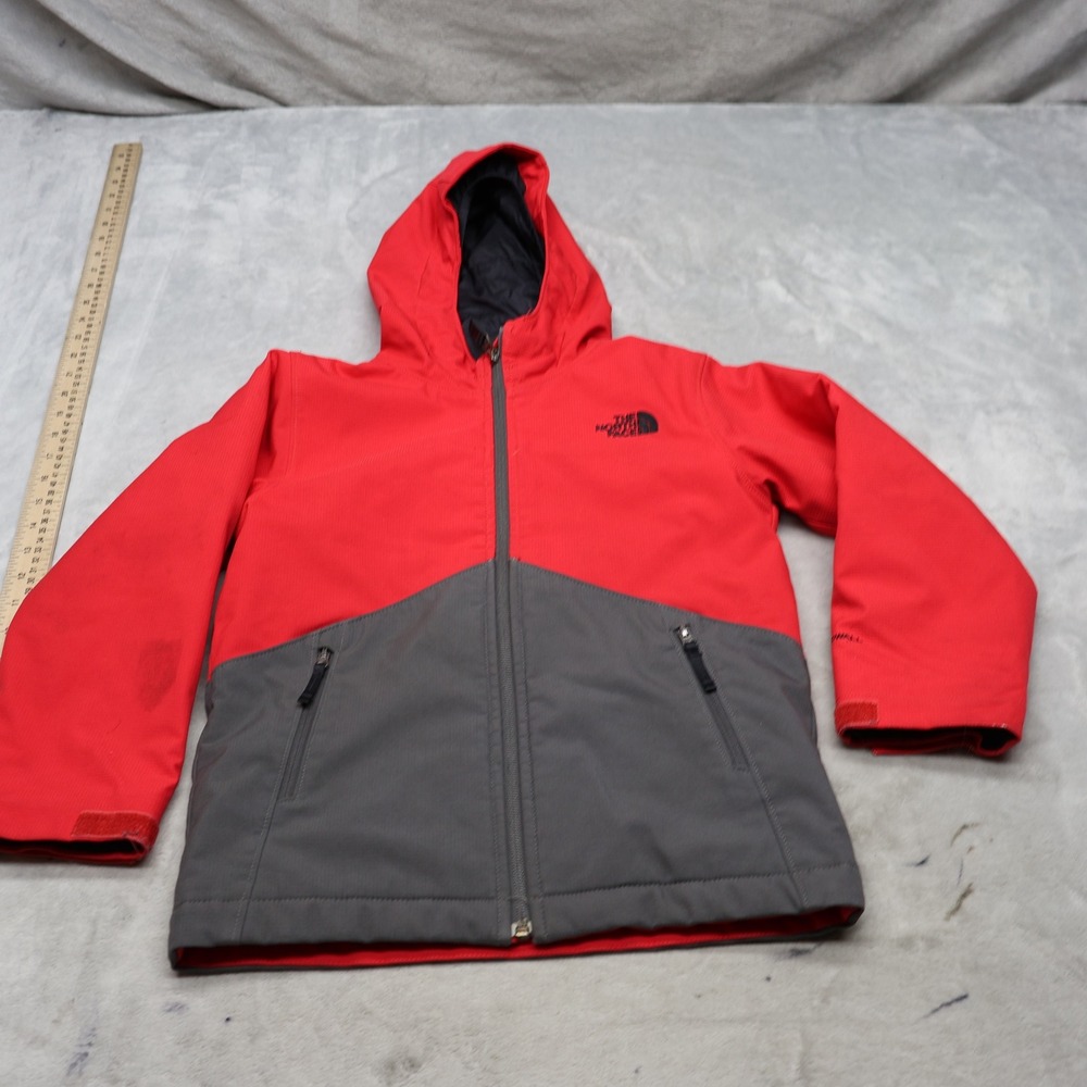 North Face Jacket Boys XS Red Apex Elevation Insulated Hooded Windwall Outdoor